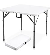 Byliable 34" Square Folding Card Table, Fold-in-Half Utility Dining Portable Table Heavy Duty HDP...