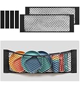 TOBWOLF 2PCS 25x80cm / 9.8x31.5in Mesh Storage Pocket Bag with Tape Sticker, Hook &amp; Loop Elastic ...