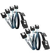 OIKWAN Mini SAS to 4 SATA Cable, 36 Pin SFF 8087 Host/Controller to 7 Pin SATA Target/Backplane, ...