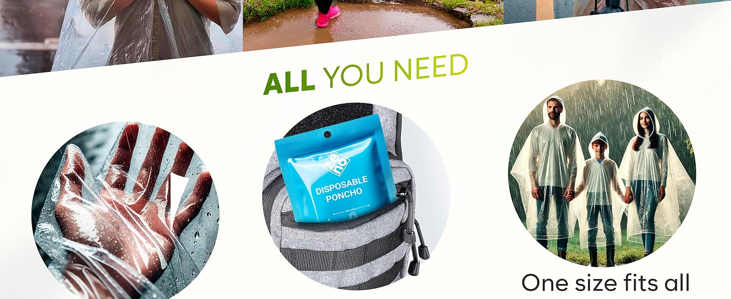 rain ponchos for adults poncho adult compact pocket travel emergency raincoat packable with hood