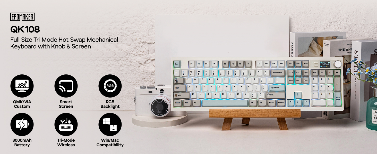 Computer keyboard with illuminated keys shown in different lighting conditions, displaying backlighting features.