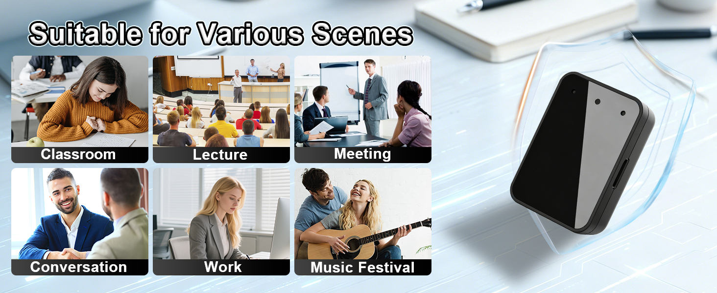 Portable Voice Recorder with 64GB Storage Mini Audio Recorder with Playback 45 Hours Battery Life