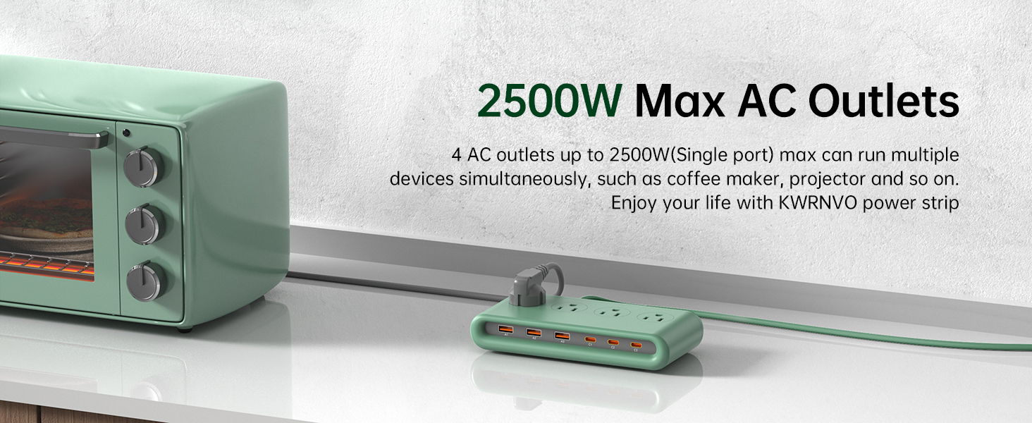 100-240v travel power strip with 2500W Max out put ac outlets for travel/Home