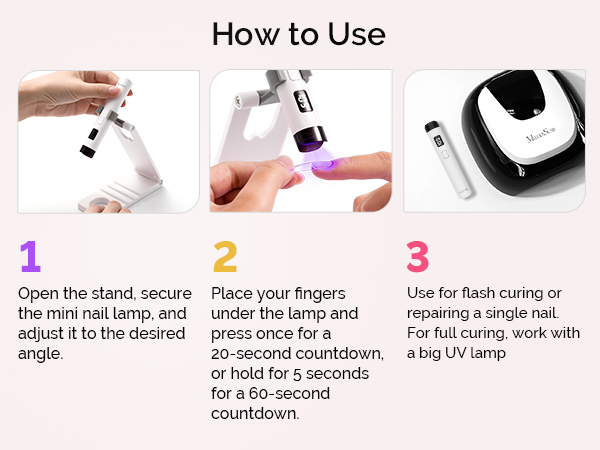 Handheld UV Light for Gel Nails with Stand