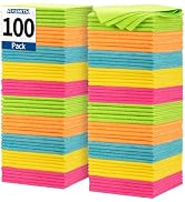 FIXSMITH Microfiber Cleaning Cloth, 100 Pack Shop Towels, Lint-Free Car Wash Towels, All-Purpose ...