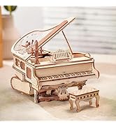 ROBOTIME AMK81 Magic Piano 3D Puzzles for Adults-Mechanical 3D Puzzles Musical Instrument-Wooden ...