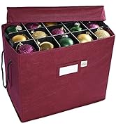 612 Vermont Christmas Ornament Storage Box with Adjustable Acid-Free Dividers, 4 Removable Trays ...