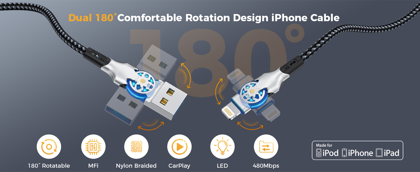 90 degree lightning cable