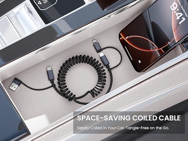 space-saving coiled cable