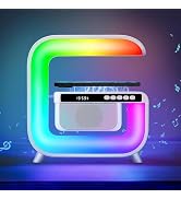 Table Lamp with Hi-Fi Bluetooth Speaker, Bedside LED Lamp with Up to 15W Qi Wireless Charger, Col...