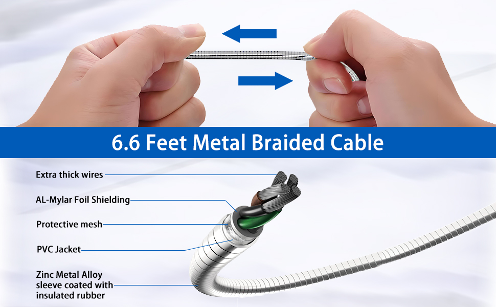 braided usb c to lightning metal
