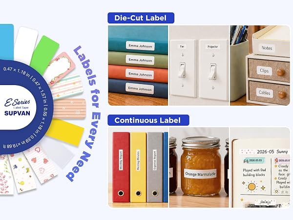 Works with die-cut and continuous labels