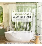 Bathway Shower Curtain Liner, Clear Shower Curtain Liner 72x84 PEVA Waterproof Shower Curtain Lin...