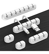 Cord Organizer Cable Management for Desk - 5 Packs White Cable Clips and Cord Keeper, The White S...