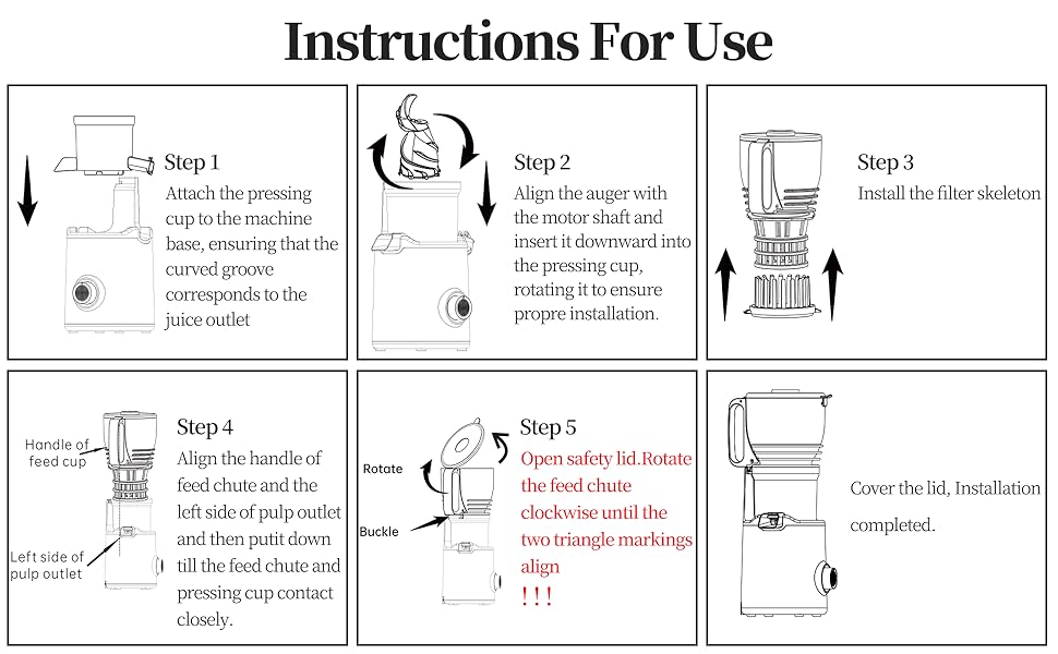 Cold Press Juicer Machines - 5.8&amp;#34; Wide Feed Chute