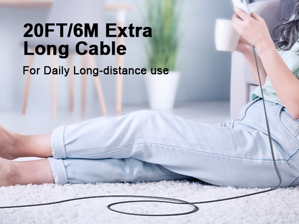 20ft(6M) Extra Long USB C Charging Cable