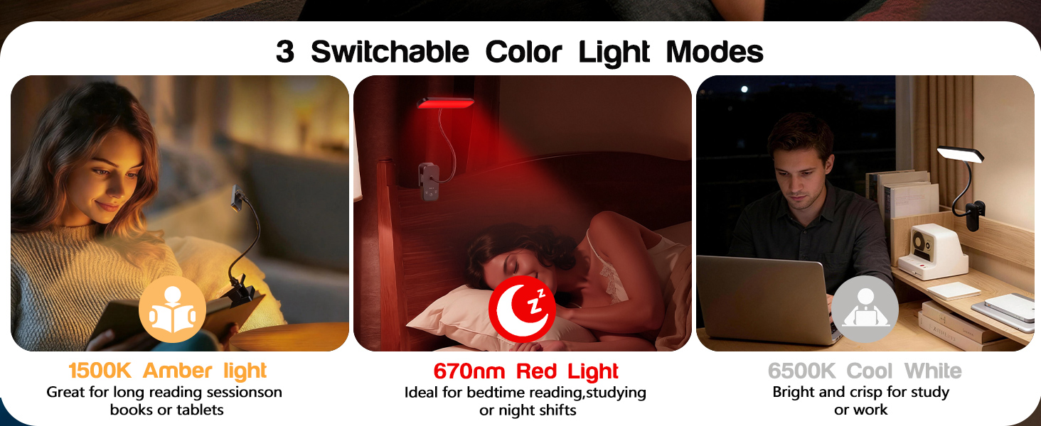 Red light clip lamp