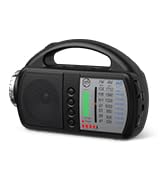 Audiocrazy AM FM NOAA Weather Radio,Portable Emergency Radio with Flashlight. Radio with bluetoot...