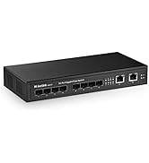 MokerLink 10 Port Gigabit SFP Switch, 8 Gigabit SFP, 2 Gigabit Ethernet, Metal Unmanaged Network ...