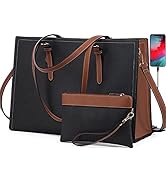 LOVEVOOK Laptop Bag for Women, Computer Tote Bag Handbag Shoulder Bag Purse Set, Business Work Br...
