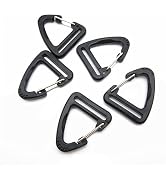 20Pcs Plastic Carabiner Clips, 1 Inch, Black Triangle Snap Hooks for Backpacks and Lanyards