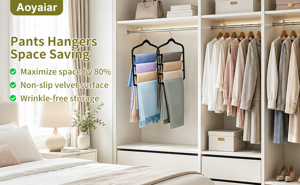 space saving hangers space-saving multi-layer pants hangers