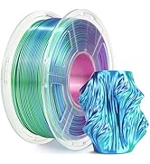 SUNLU Silk Triple Color Pla Filament, Silk PLA 3D Printer Filament 1.75mm, Shiny Silk Texture, Di...