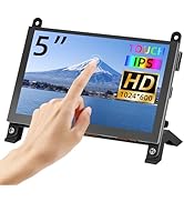 5 Inch Mini Monitor Small Monitor with Capacitive Touch Screen 1024 * 600 High Pixel Display Full...