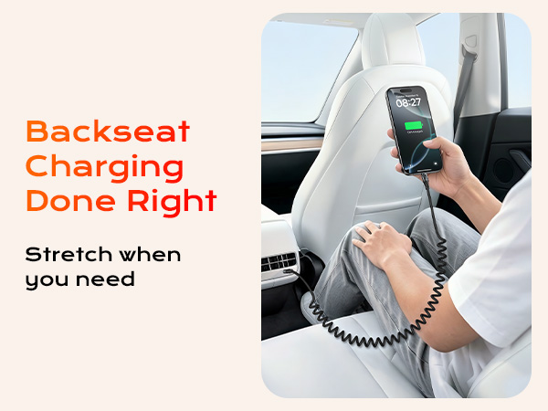 Backseat Charging Done Right:Stretch when you need