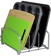 Deco Brothers Cookware Organizer Rack for Kitchen Cabinet, 3 Slot Holder, Silver