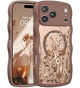 GUAGUA for iPhone 17 Pro Max Case, Magnetic Cases Cute Flower Pattern Wavy Edge Full Camera Prote...