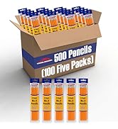 Trail maker Wood Cased #2 HB Pencils - 500 Unsharpened Yellow Pencils in Bulk for School, Office ...
