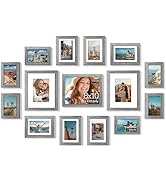 Vittanly 15 Pack Picture Frames Collage Wall Decor for Mounting or Tabletop Display, Gallery Fram...