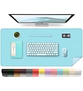 Leather Desk Pad Protector, 36'' X 17'' Large Mouse Pad, Office Desk Mat, Non-Slip PU Leather &amp; S...