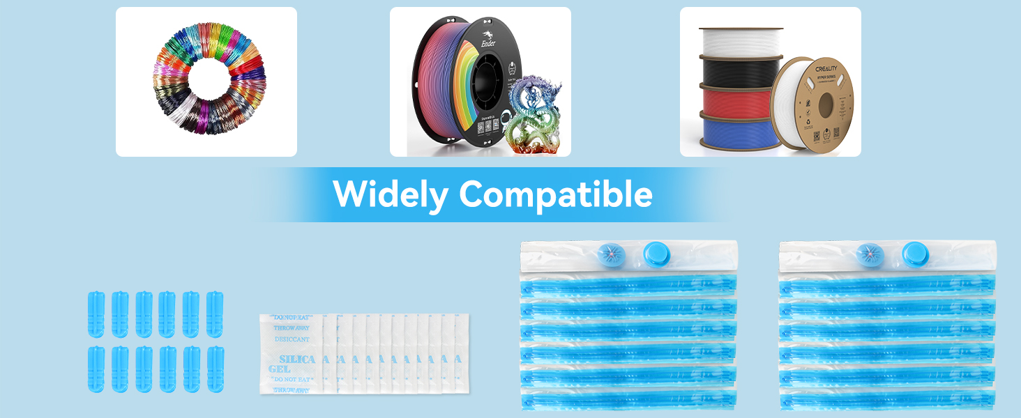 3D Filament Vacuum Storage Bags Kit 12 Pcs Bags for 3D Printer Filament Storage Keep Filament Dry