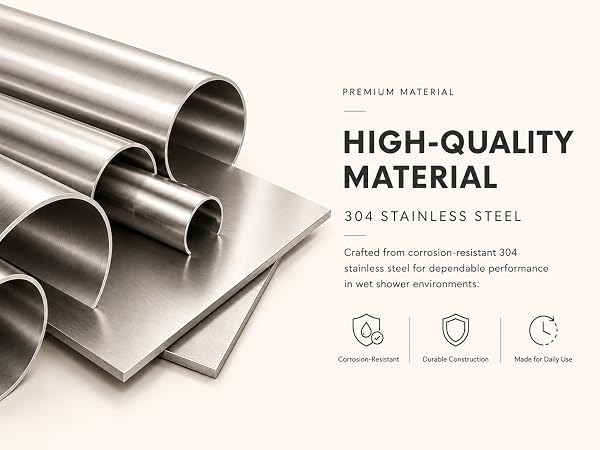 Brushed 304 stainless steel sheets showing corrosion resistant shower drain material