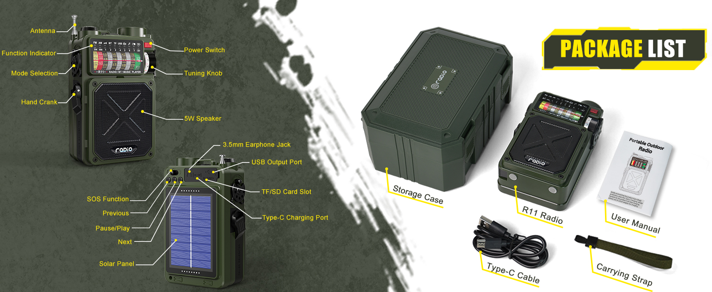 solar hand crank emergency weather radio
