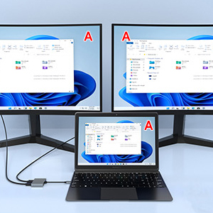 Mirror Mode and Extended Mode supports Thunderbolt 3/4 video output or DisplayPort Alt mode