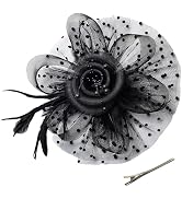 Kentucky Fascinators Hats for Women, Tea Party Headwear Mesh Flower Feather Headband &amp; Hair Clip ...