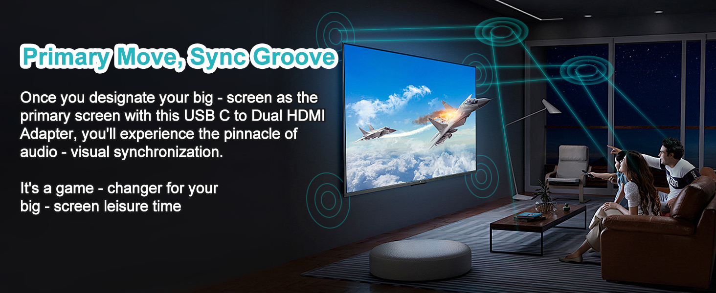 USB C to Dual HDMI Adapter