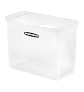 Bankers Box Portable Open Desktop Plastic File Box, Clear Organizer Bin, Side Handles, 9.8 H x 12...