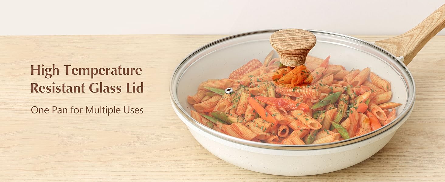 ceramic nonstick frying pan with lid