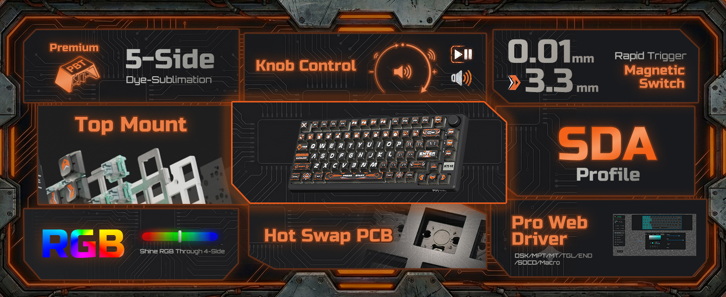 Hall Effect Magnetic Keyboard