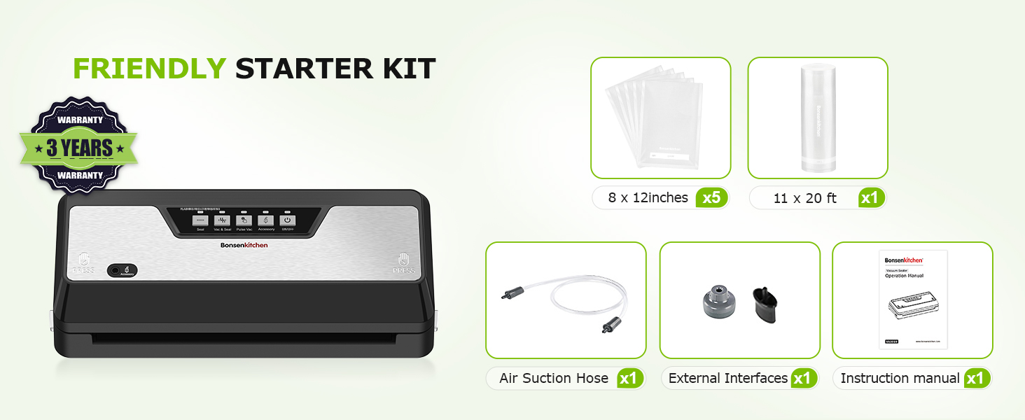 Bonsenkitchen Vacuum Sealer Machine