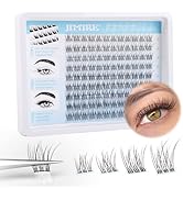 JIMIRE Natural Self Adhesive Eyelashes Wispy Pre Glued Lash Clusters No Glue Needed Press on Lash...