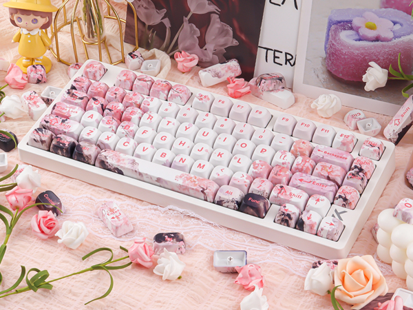 Landscape Painting Sakura Pink Cute Keycap Set