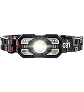 Headlamp Flashlight Rechargeable,1200 Lumen Ultra Bright LED Head Lamp with White Red Light,Motio...