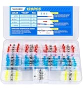 120 PCS Solder Seal Wire Connectors Kit, Heat Shrink Connectors Waterproof, Marine Grade Ele...