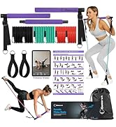 Goocrun Portable Pilates Bar Kit with Resistance Bands for Men and Women - 3 Set Exercise Resista...