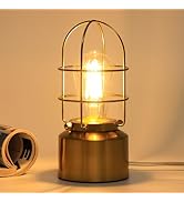 Haian Support Small Touch Gold Table Lamp for Small Spaces - 3 Way Dimmable Industrial Bedside La...